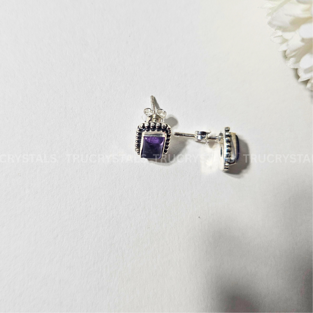Amethyst Earrings – 925 Sterling Silver