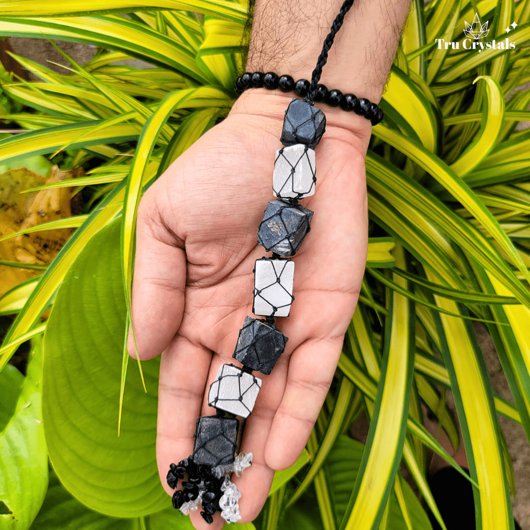 Selenite and 2025 black tourmaline bracelet