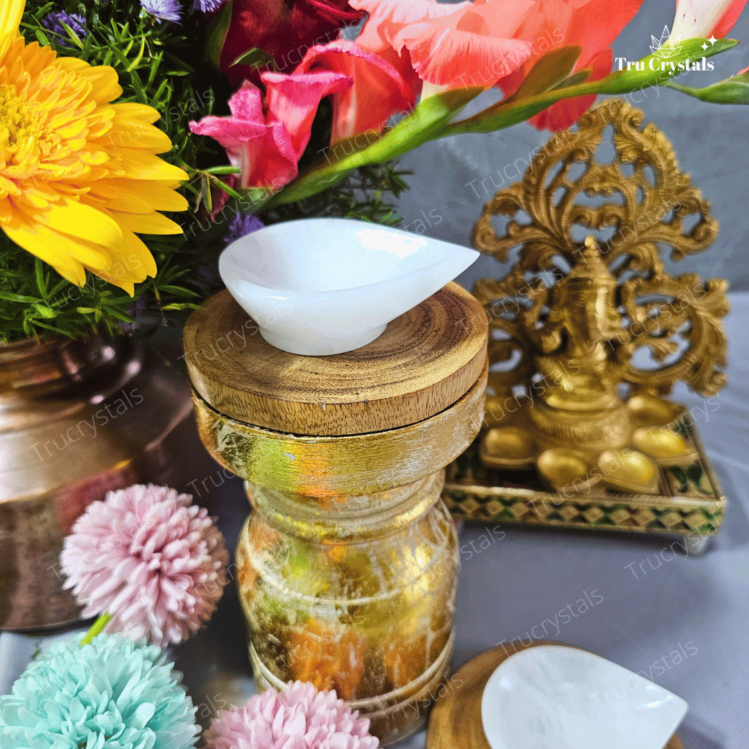 Moon Stone Diya - Inner Peace and Intuition