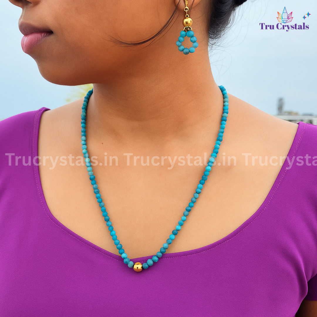 Minimalist Blue Apatite Necklace – Clarity of Thought, Gentle Expression