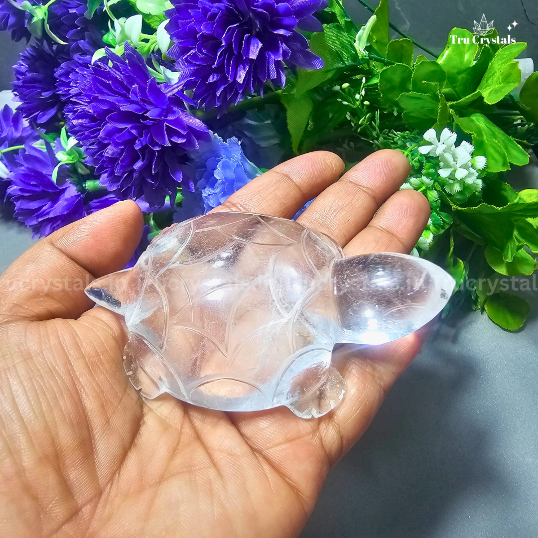 Clear Quartz Tortoise For Luck and Abundance- certified