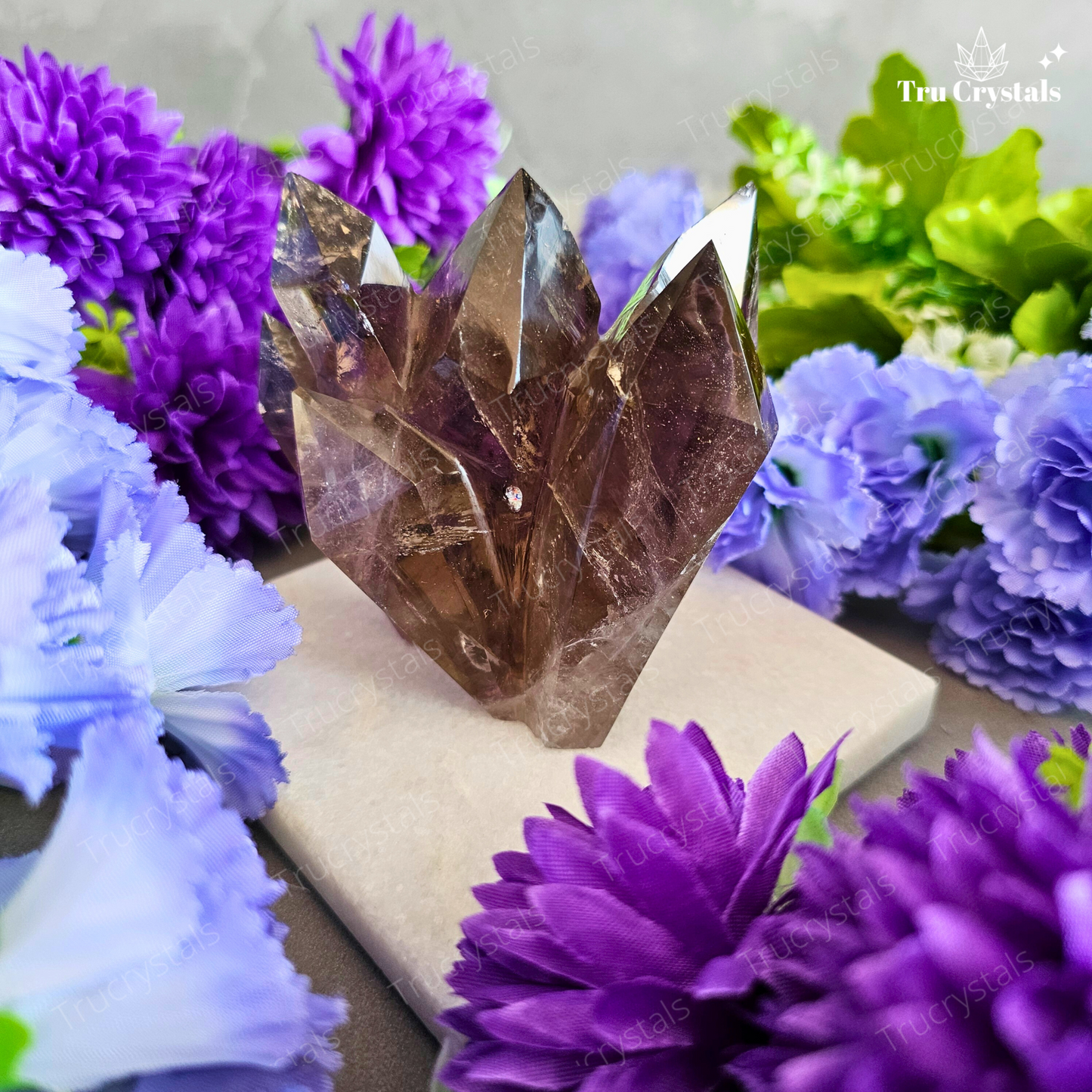 Smoky Quartz Carved Clusters