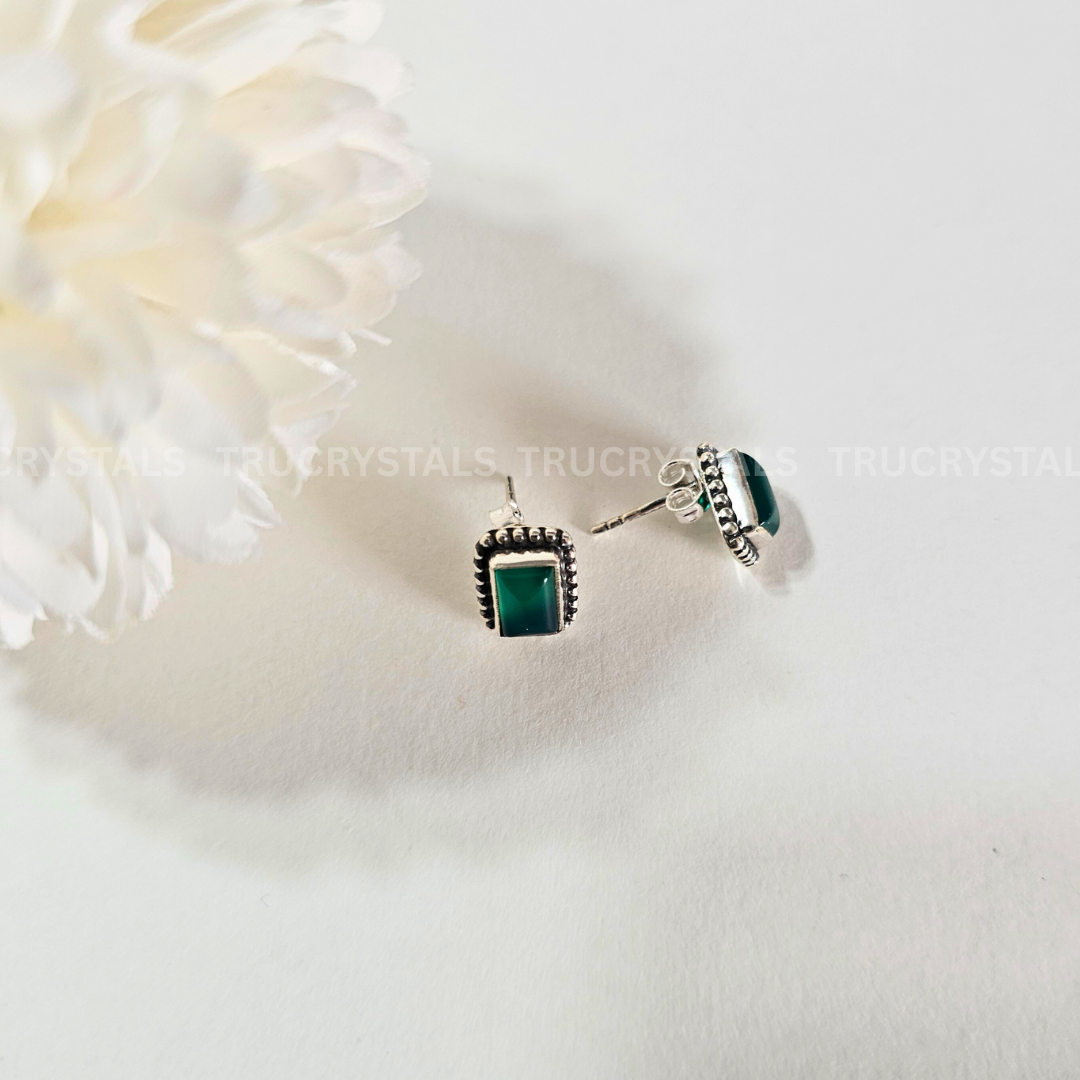 Jade Silver Earrings – 925 Sterling Silver Elegance