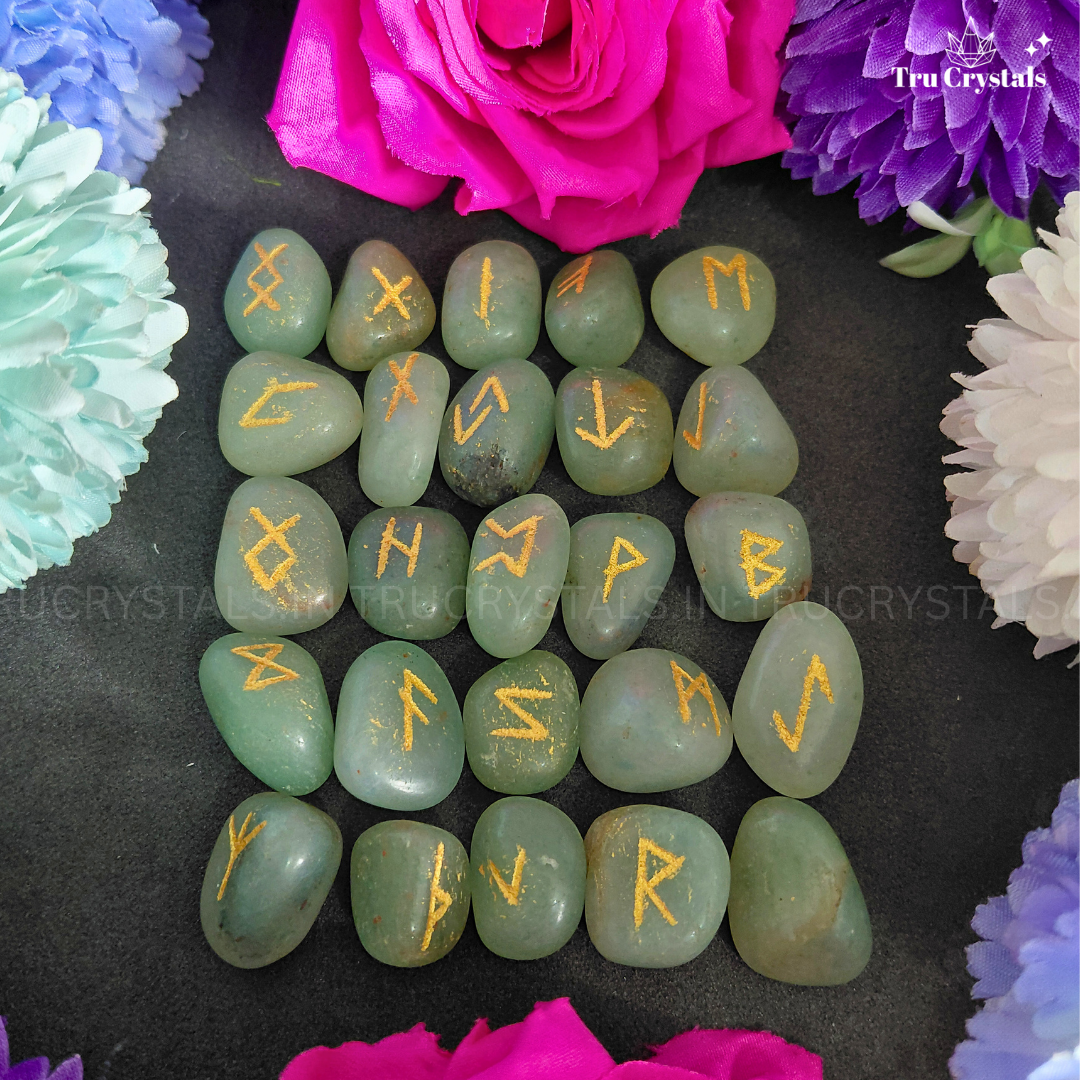 Green Aventurine Runes – Stones of Luck, Growth & Divine Guidance