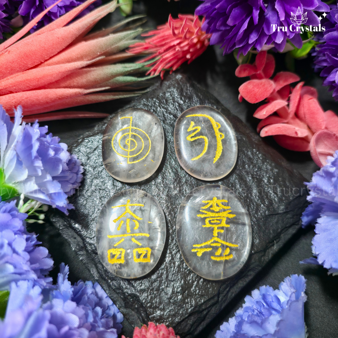 Clear Quartz Reiki Symbol Coins