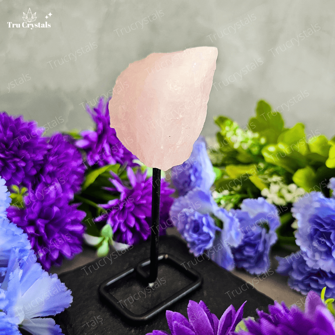 Rose Quartz Rough display Stand