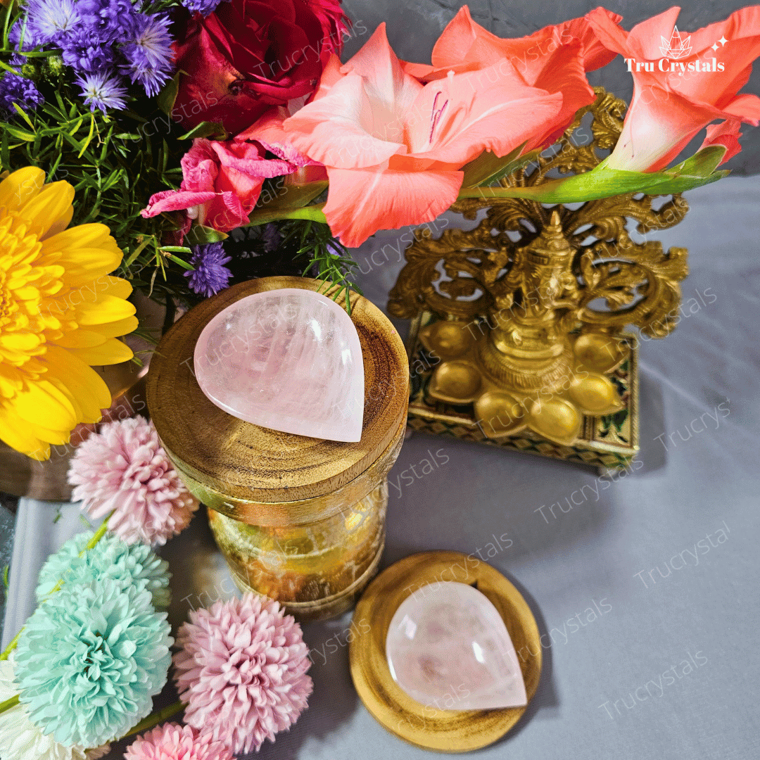 Rose Quartz Diya - Love, Compassion, and Healing