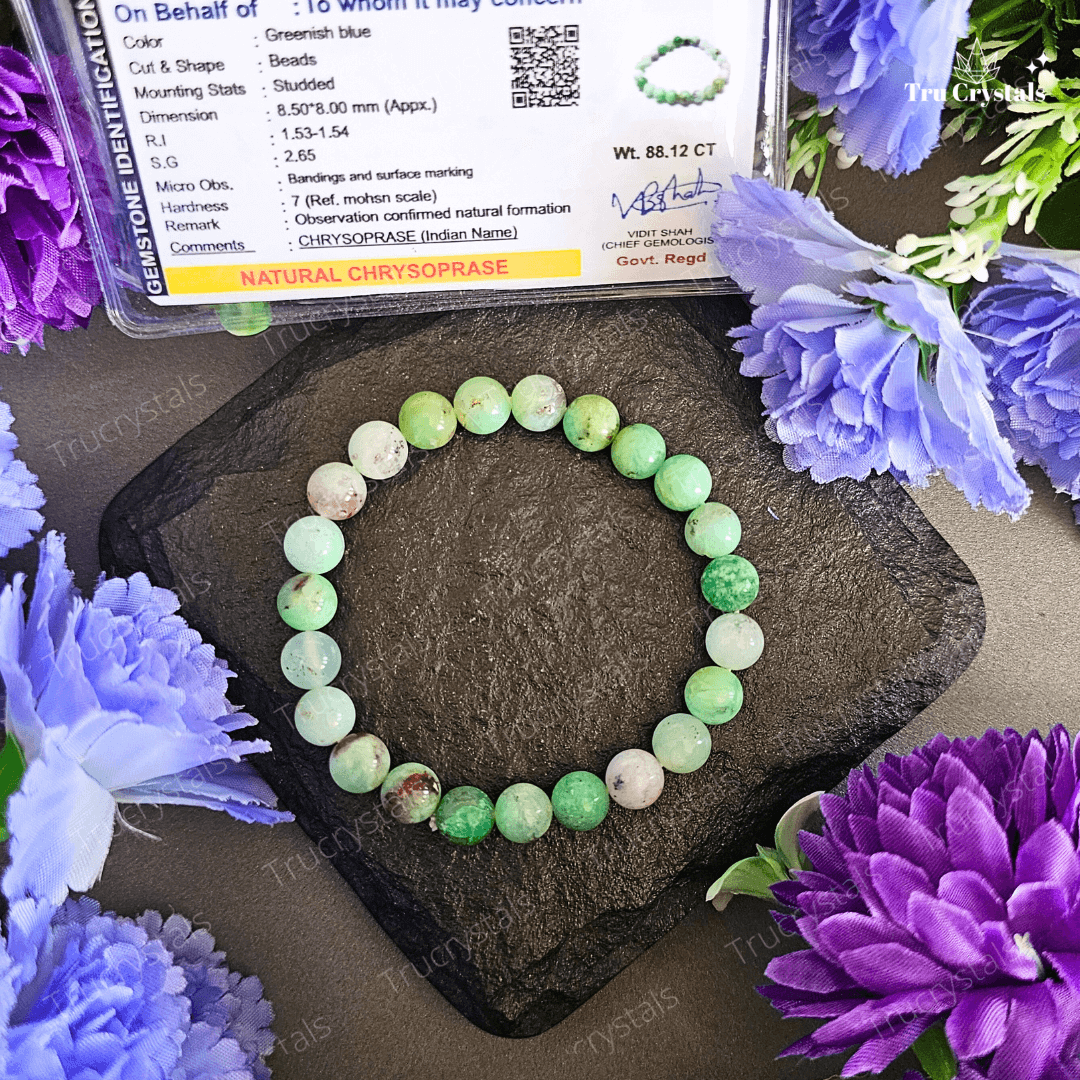 Premium Chrysoprase Bracelet To Enhance Intuitions(Certified)