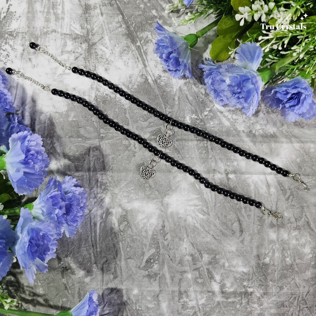 Black Tourmaline Anklet : Grounding Protection in Every Step