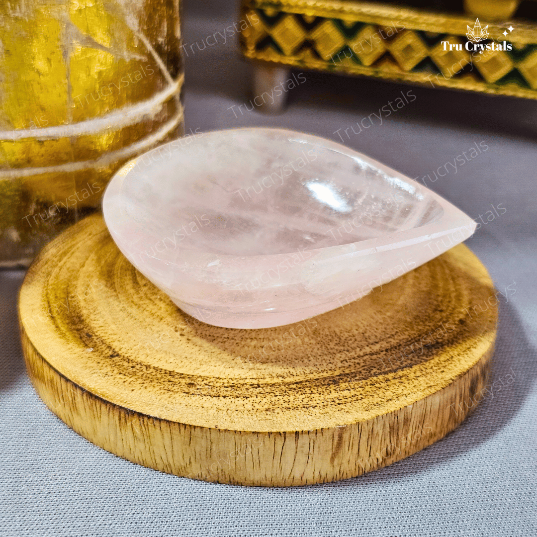 Rose Quartz Diya - Love, Compassion, and Healing