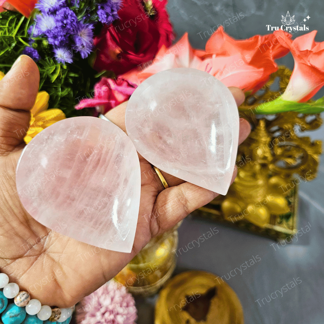 Rose Quartz Diya - Love, Compassion, and Healing