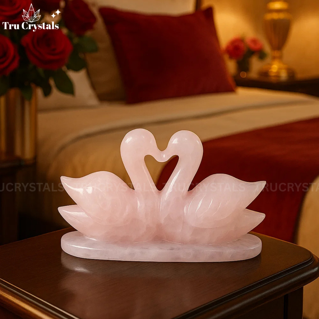Rose Quartz Mandrin Ducks- Joint