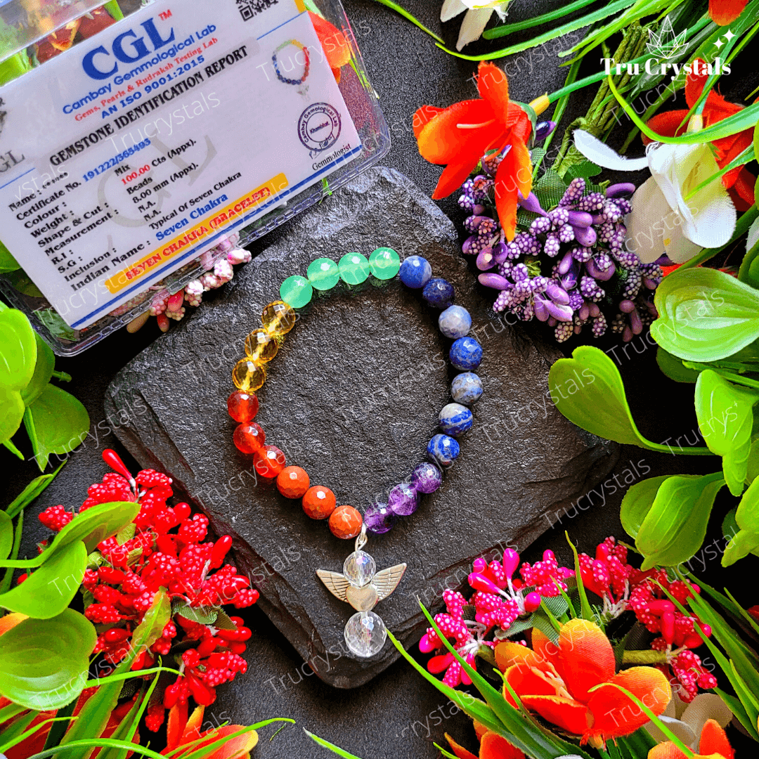 7 chakra Faceted Bracelet (Certified)