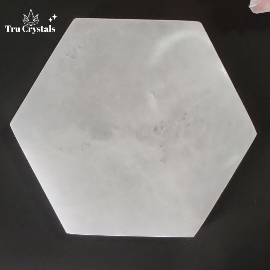 Selenite Charging Plate: Hexagon (6x6 Inches)