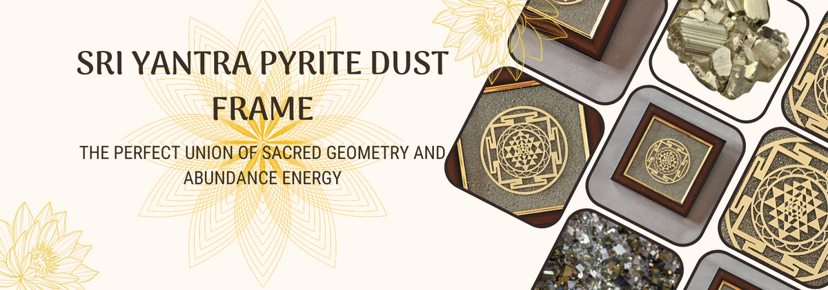 Mit Dust Frame Pyrite Dust Sri Yantra Frame β Attract Wealth & Positive Energy ...