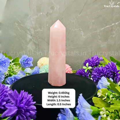 Rose Quartz Jumbo Tower(0.450Kgs)
