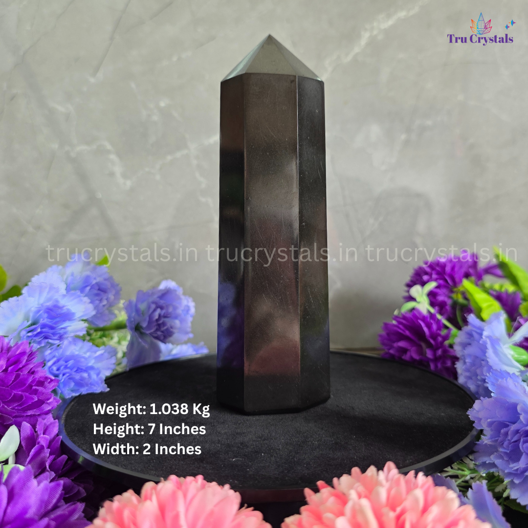 Jumbo Black Obsidian Tower|Protection & Grounding| Bhadra (1.038Kgs)