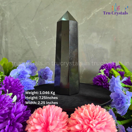 Jumbo Black Obsidian Tower|Protection & Grounding| Bhakti (1.046Kgs)