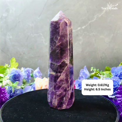 Amethyst Jumbo Tower – For Calm, Protection & Spiritual Growth-0.617Kg