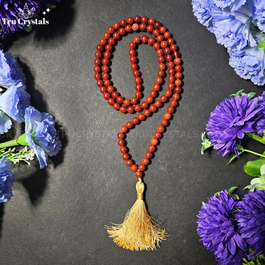 Red Carnelian Japamala – For Vitality, Courage, and Focused Devotion