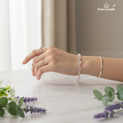 Rose Quartz Silver Bracelet – Love, Harmony & Emotional Healing