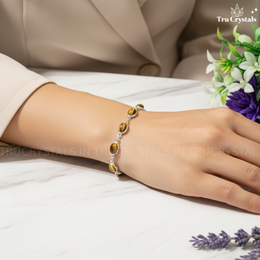 Tiger Eye Silver Bracelet – Strength, Courage & Grounded Confidence