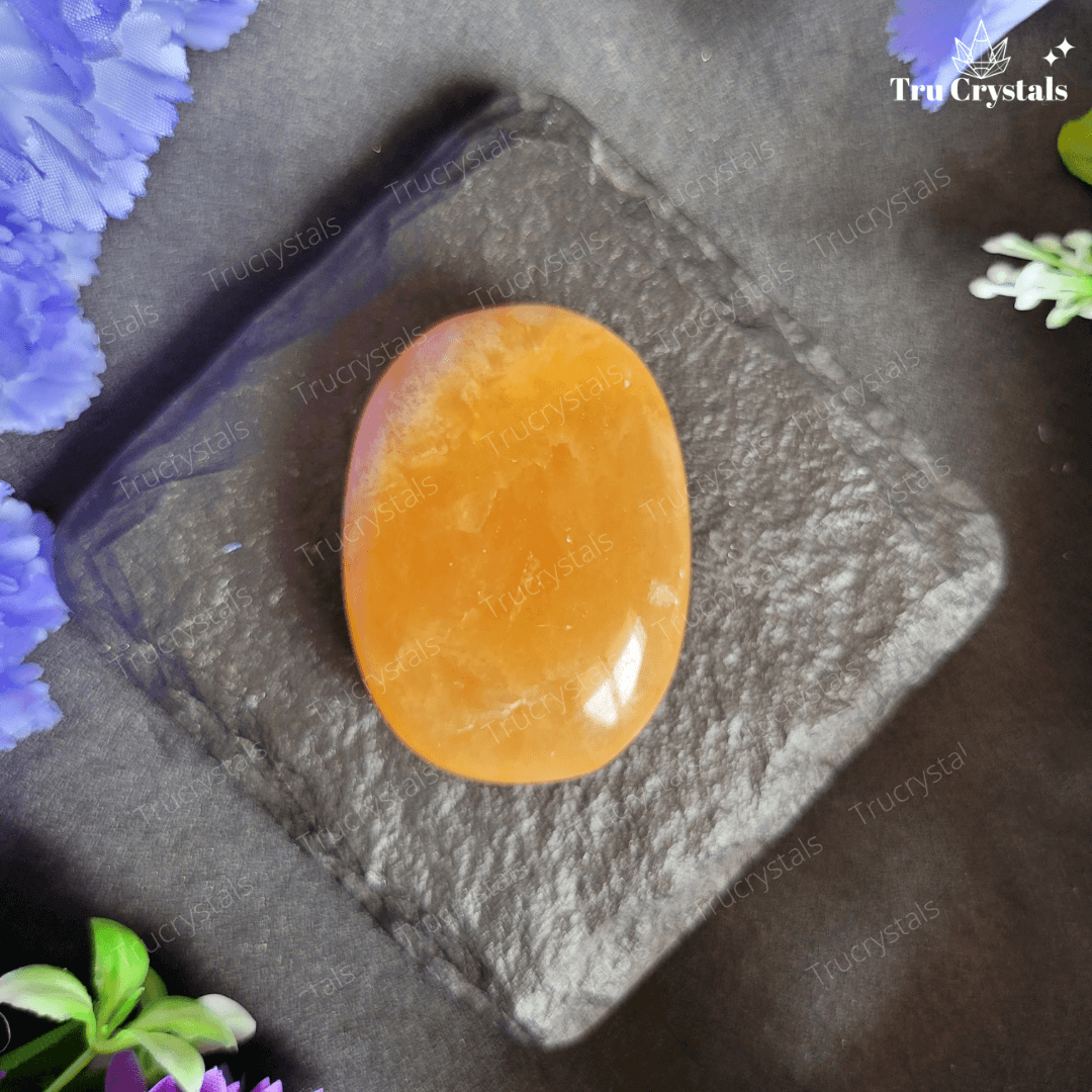 Yellow Calcite Palmstone- To Boost Mental Strength & Clarity
