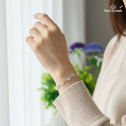 Rose Quartz Silver Bracelet – Love, Harmony & Emotional Healing