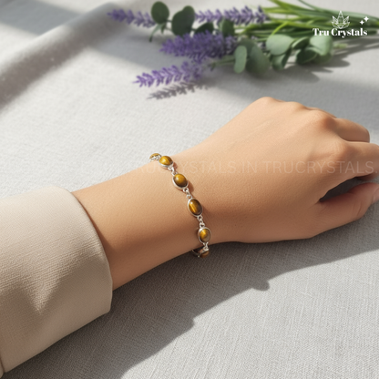 Tiger Eye Silver Bracelet – Strength, Courage & Grounded Confidence