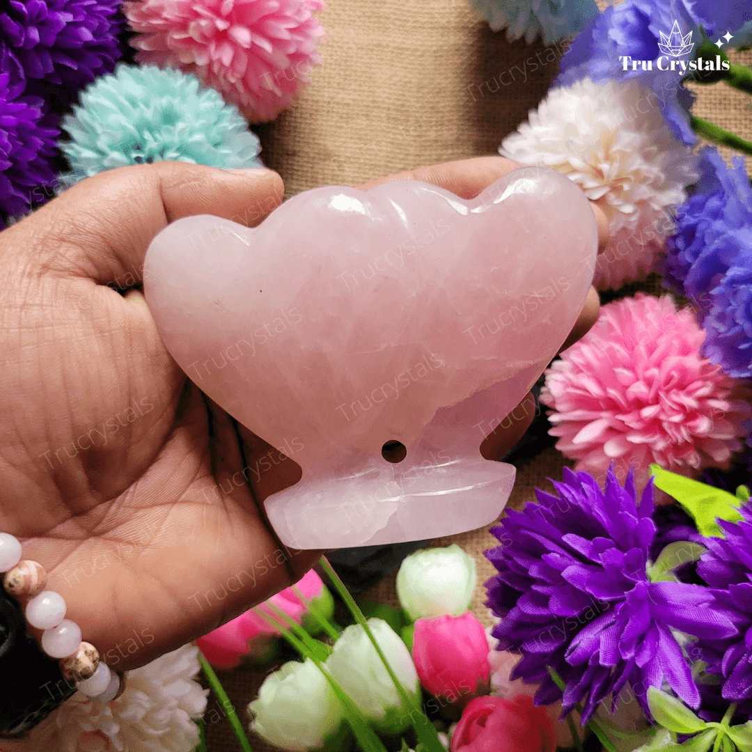 Twin Rose Quartz Hearts for Twin Heart Meditation