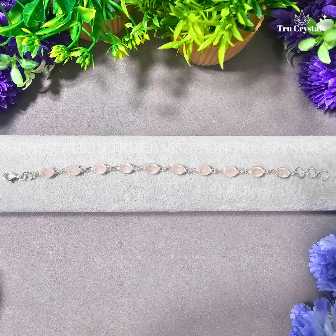 Rose Quartz Silver Bracelet – Love, Harmony & Emotional Healing