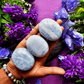 Blue Calcite Palm Stone to ease stress and anxiety