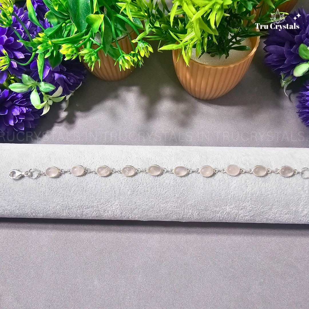 Rose Quartz Silver Bracelet – Love, Harmony & Emotional Healing