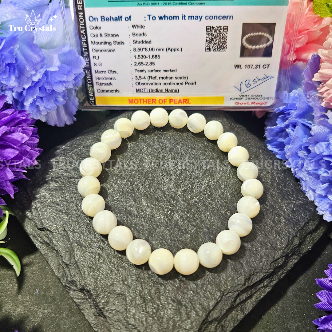 Mother Of Pearl Bracelet For Calming Energy & Inner Wisdom