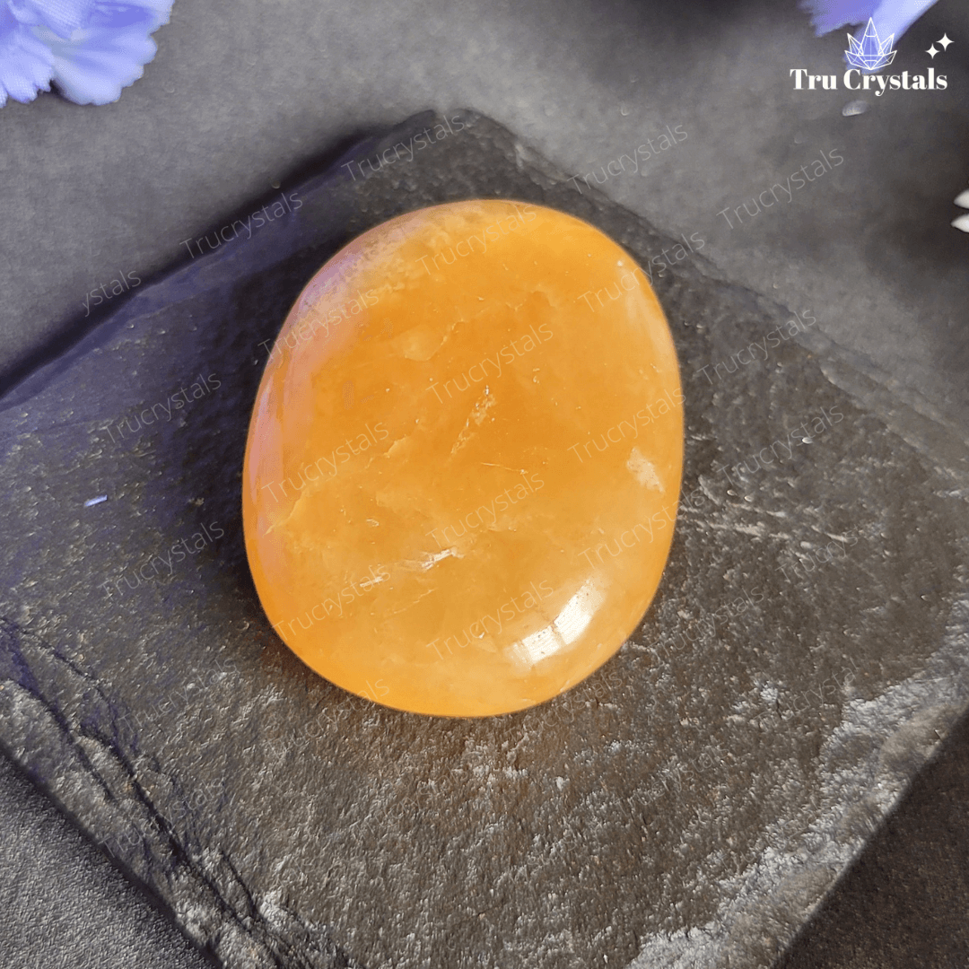 Yellow Calcite Palmstone- To Boost Mental Strength & Clarity