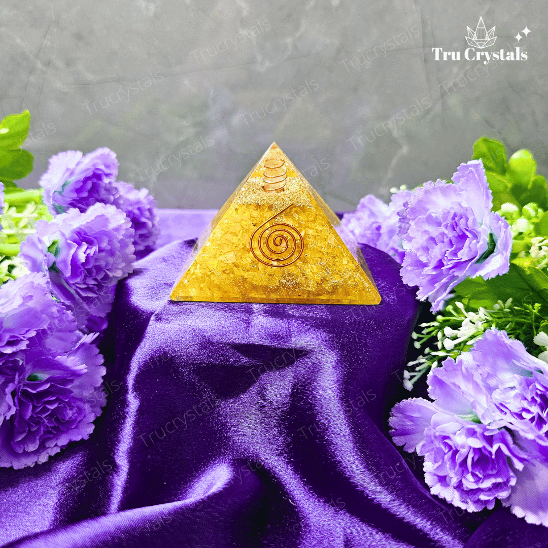 Citrine Orgonite Pyramid For Successful Business