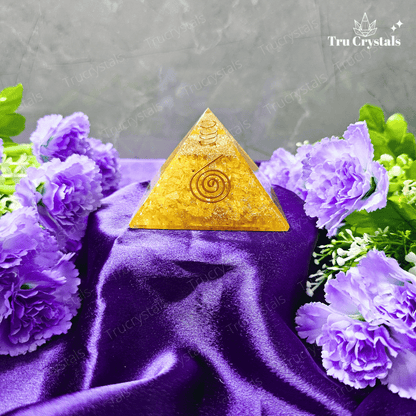 Citrine Orgonite Pyramid For Successful Business