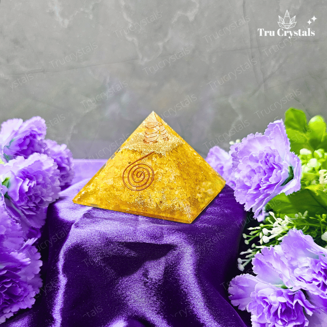 Citrine Orgonite Pyramid For Successful Business