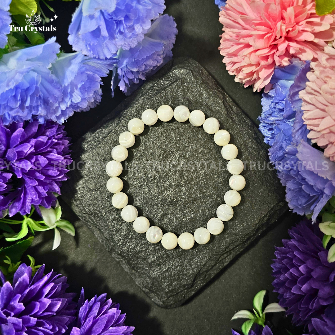 Mother Of Pearl Bracelet For Calming Energy & Inner Wisdom