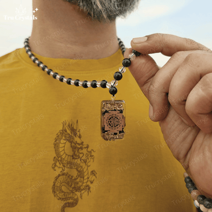 Clear Quartz & Black Tourmaline Necklace –  Protection & Energy Balance