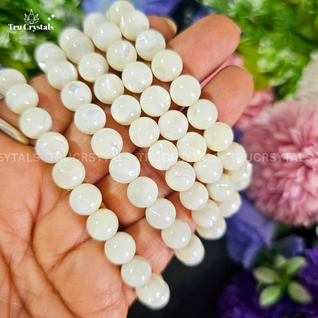 Mother Of Pearl Bracelet For Calming Energy & Inner Wisdom