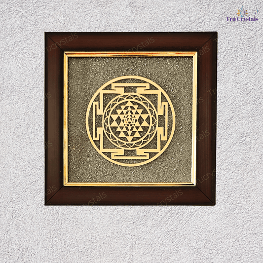 Pyrite Dust Frame with Sri chakra