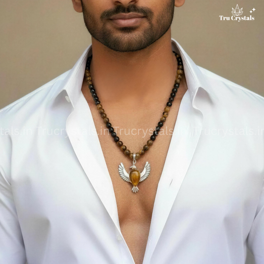 Black Tourmaline and Tiger Eye Necklace