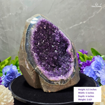 Brazilian Amethyst Geode AAAA- 2.621 kg | Pure Energy & Spiritual Calm | AMALA