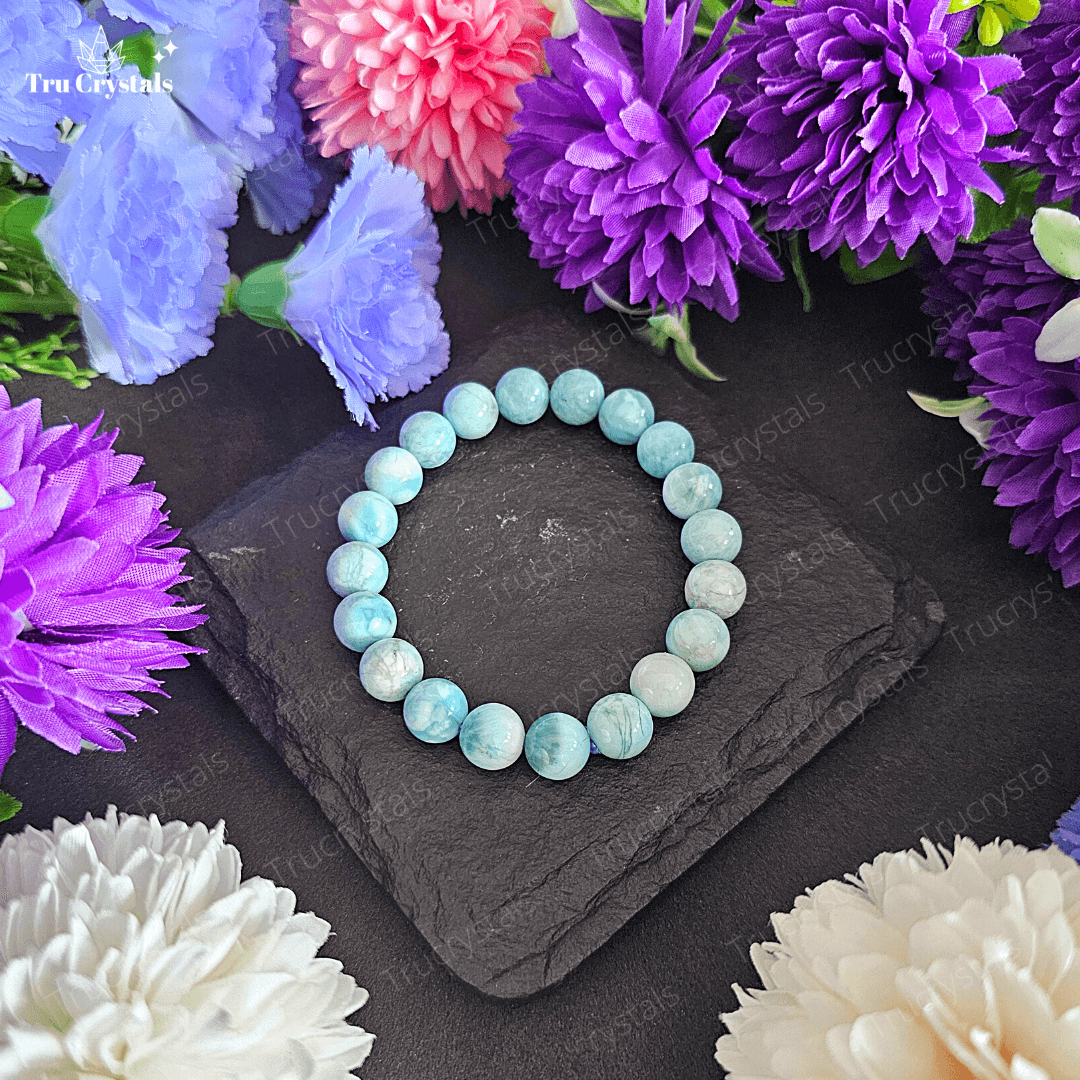 Natural Larimar Bracelet For Deep Healing (certified)