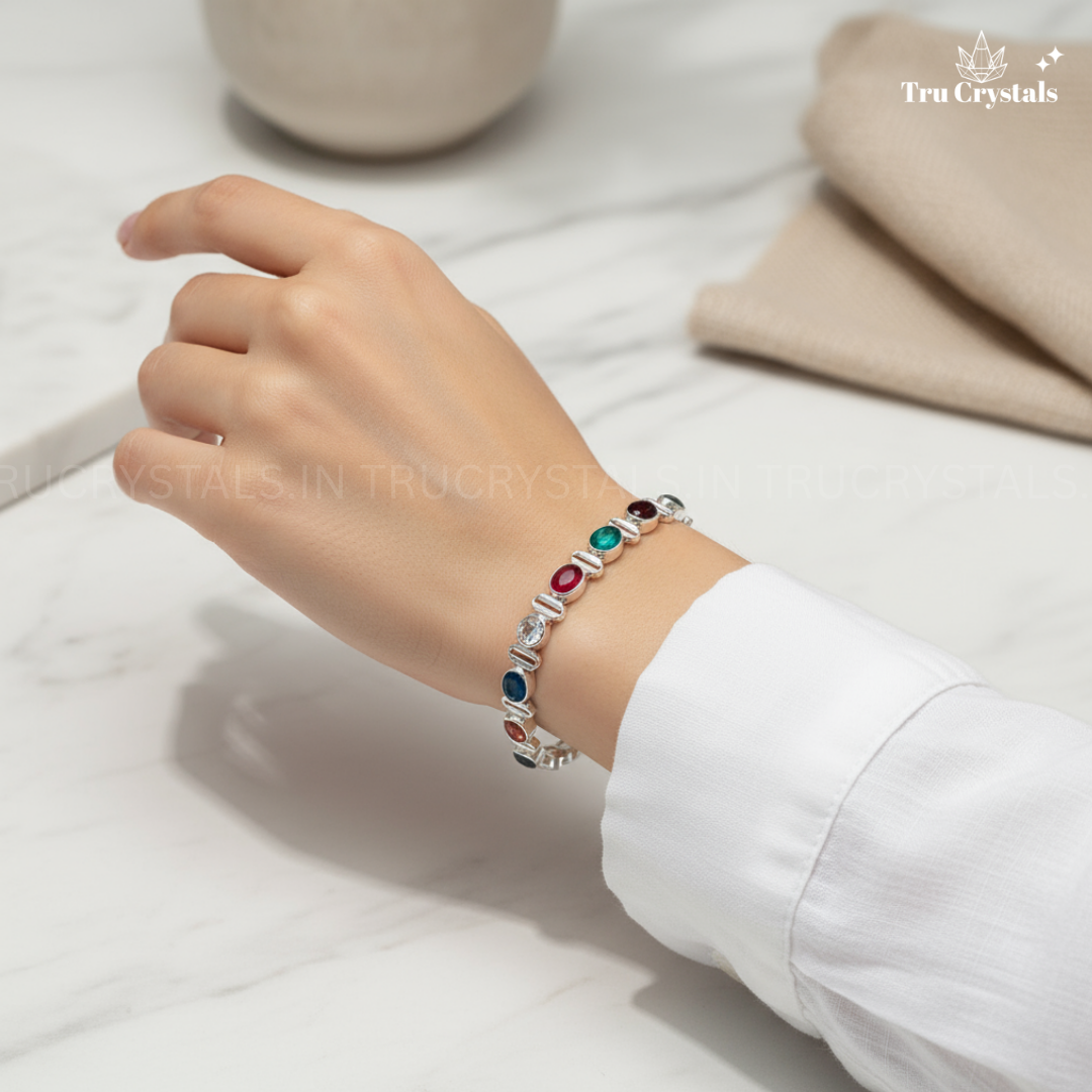 Sterling Silver 9 Graha Bracelet – Harness the Cosmic Balance (Certified)