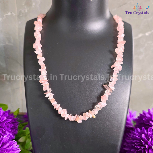 Rose Quartz Chips Necklace – Stone of Love, Healing & Emotional Balance