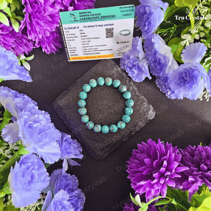 Natural Blue Turquoise (Firoza) Bracelet – - Main Image