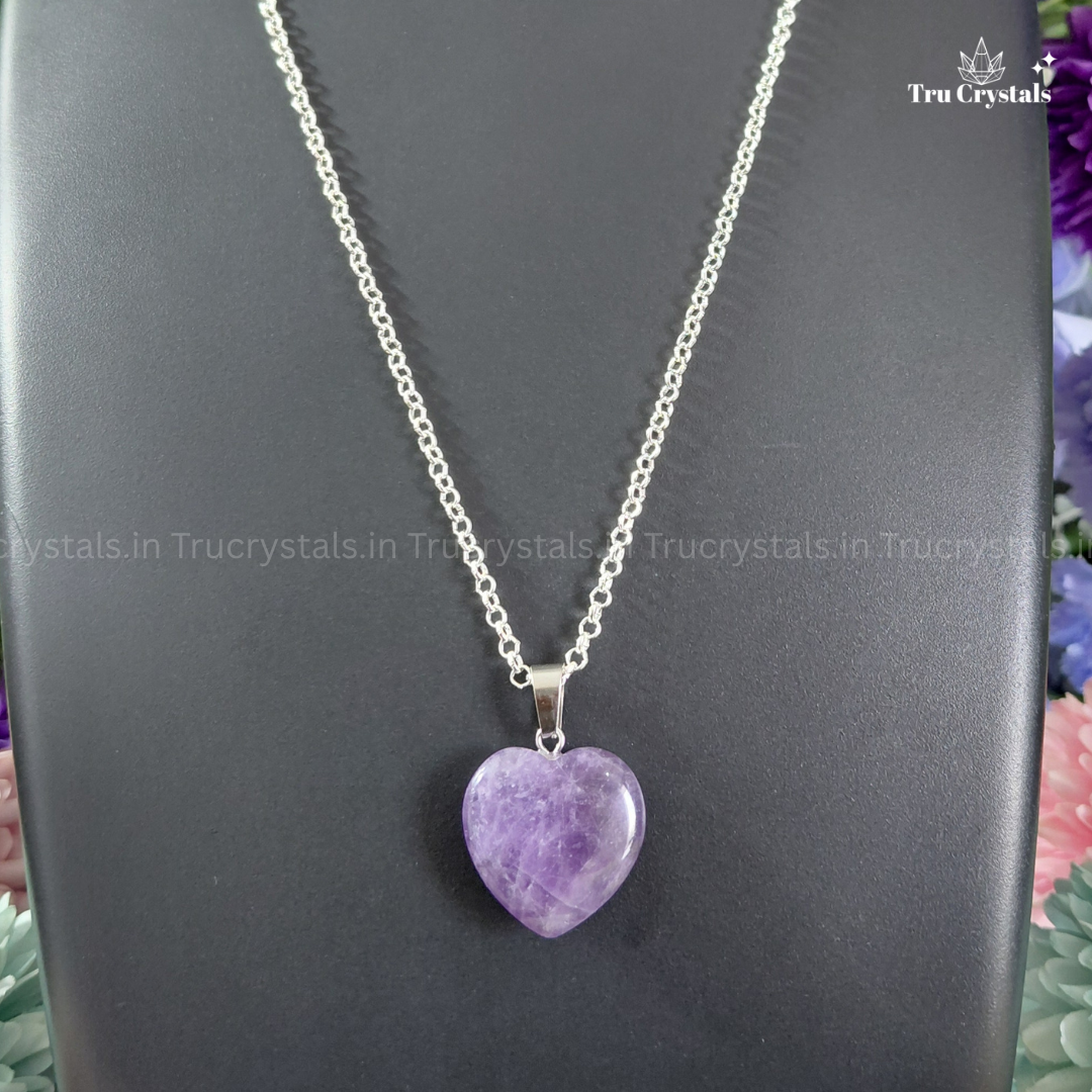 Amethyst Heart Pendant Necklace