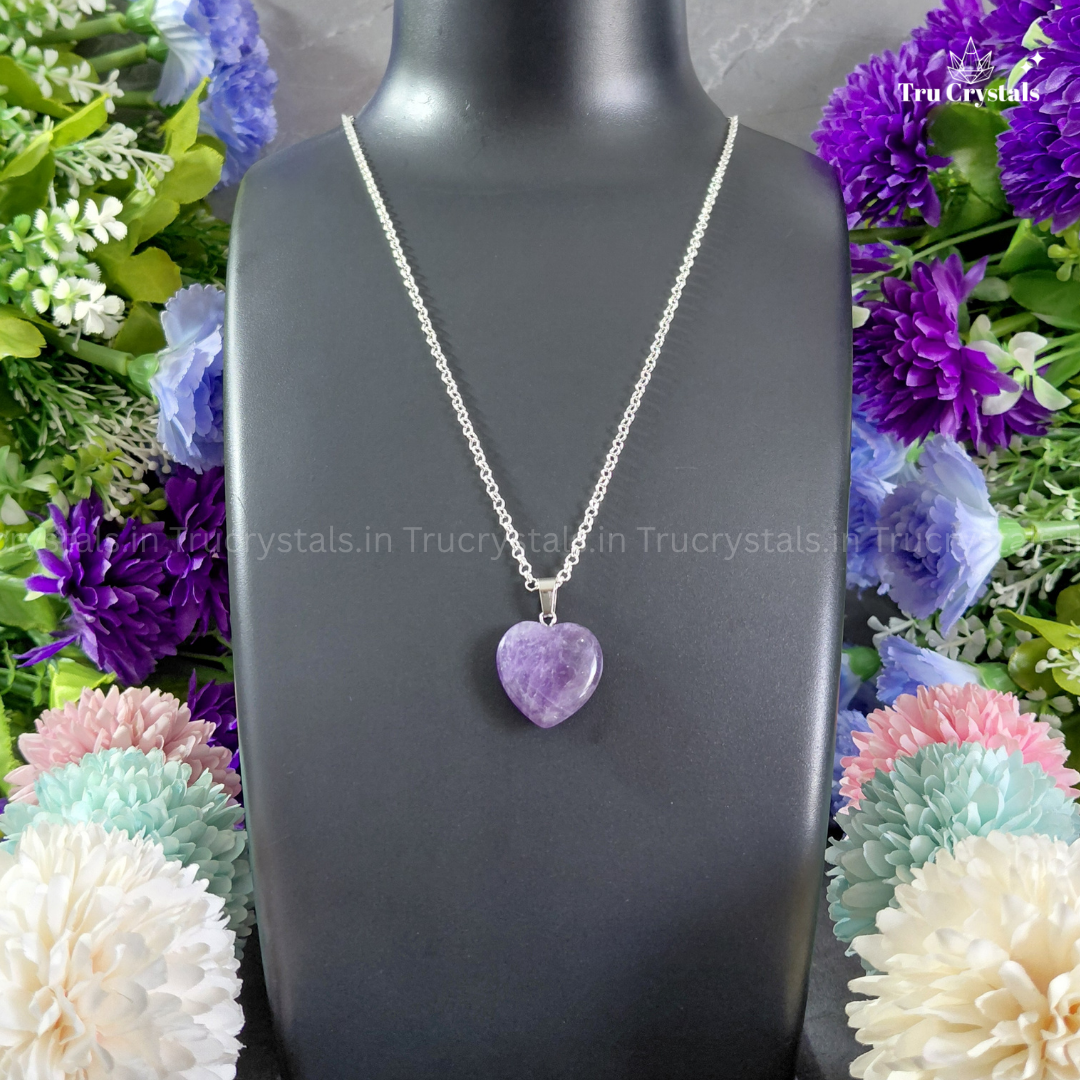 Amethyst Heart Pendant Necklace